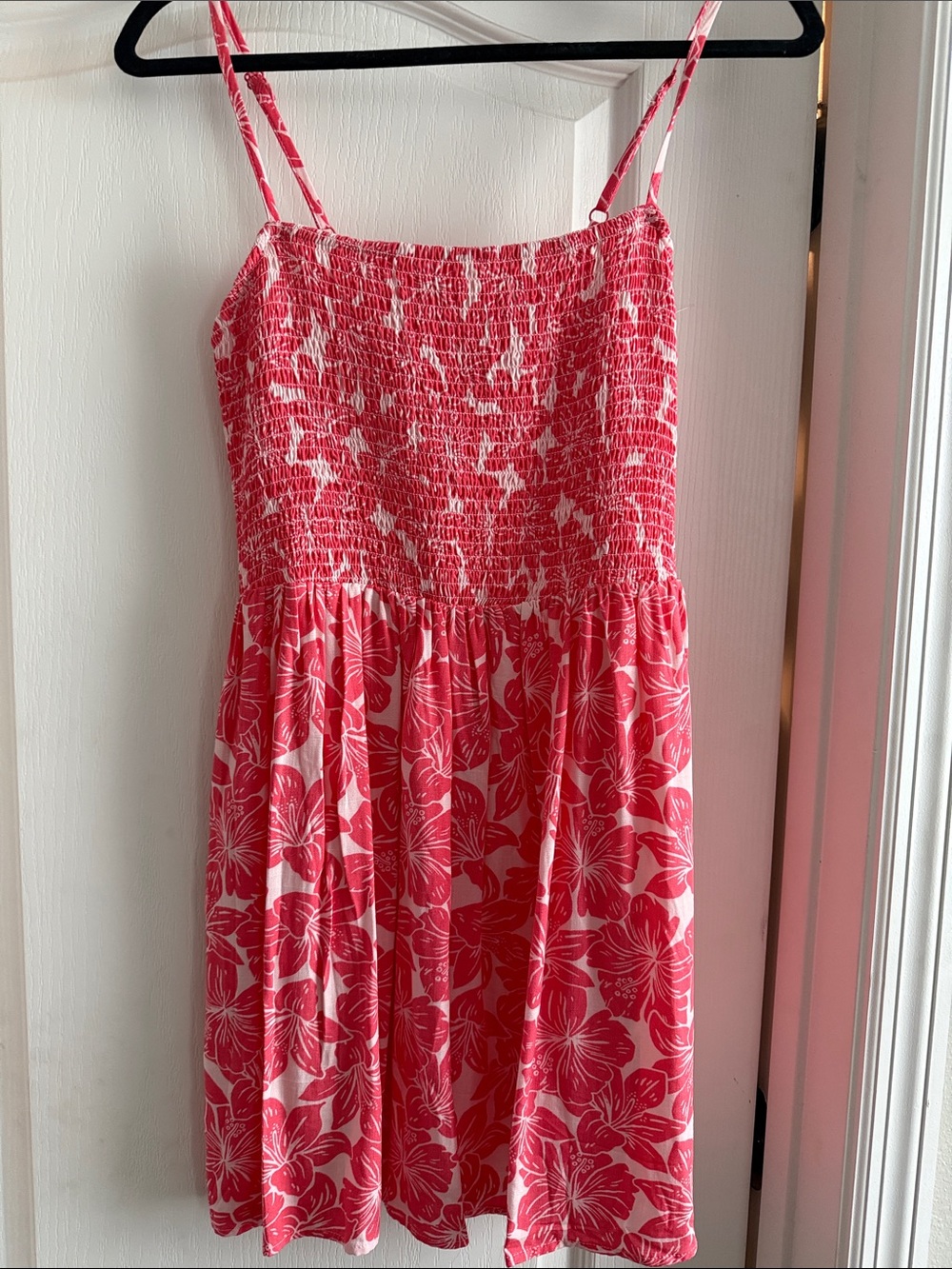 Hurley Pink Floral Smocked Sundress